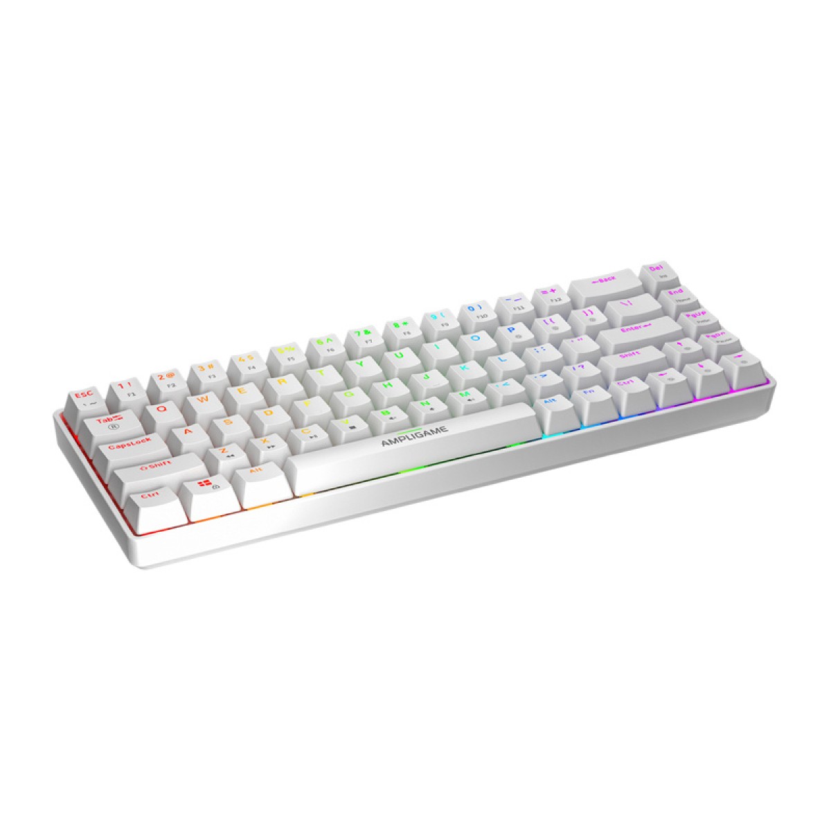 Μηχανικό πληκτρολόγιο Fifine GK1W, 65% RGB (λευκό)