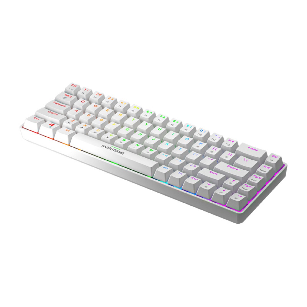 Μηχανικό πληκτρολόγιο Fifine GK1W, 65% RGB (λευκό)