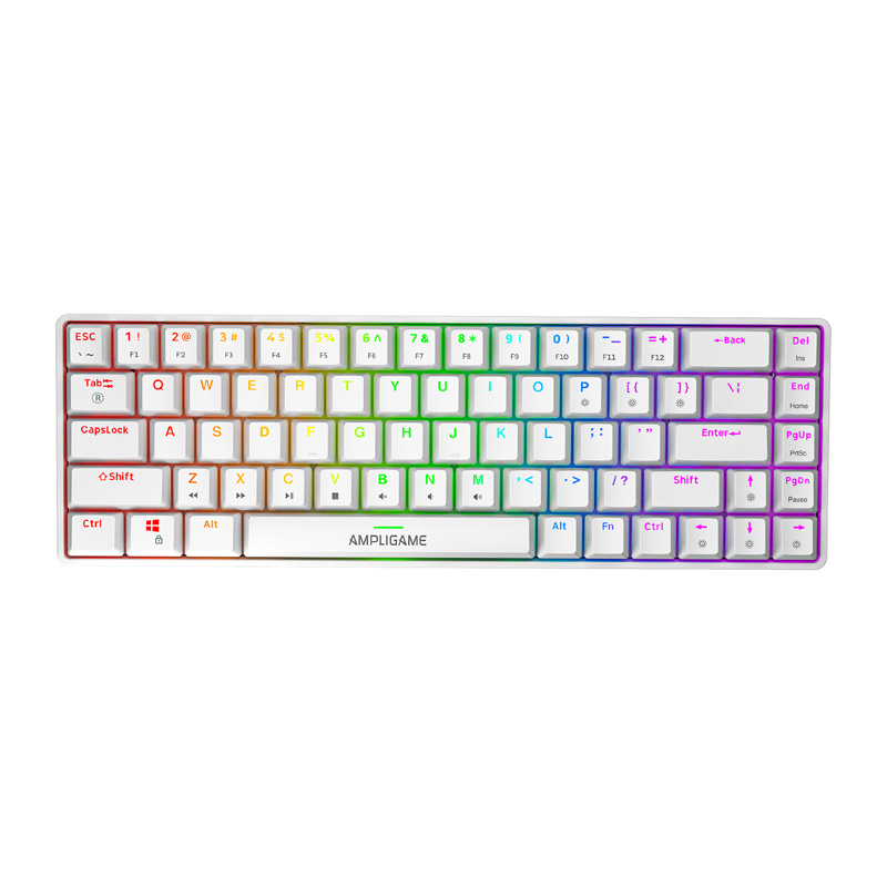 Μηχανικό πληκτρολόγιο Fifine GK1W, 65% RGB (λευκό)