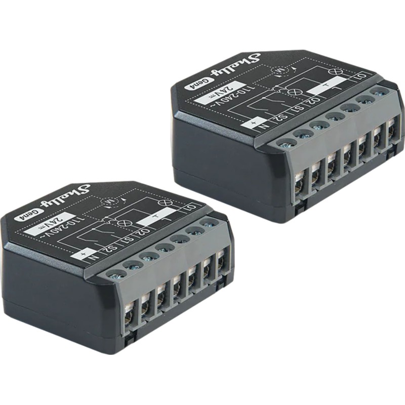Σετ 2 ελεγκτών Shelly 2PM Gen4 Zigbee/Matter