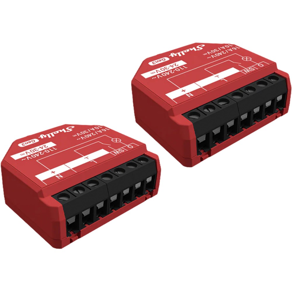 Σετ 2 ελεγκτών Shelly 1PM Gen3 WiFi/Bluetooth