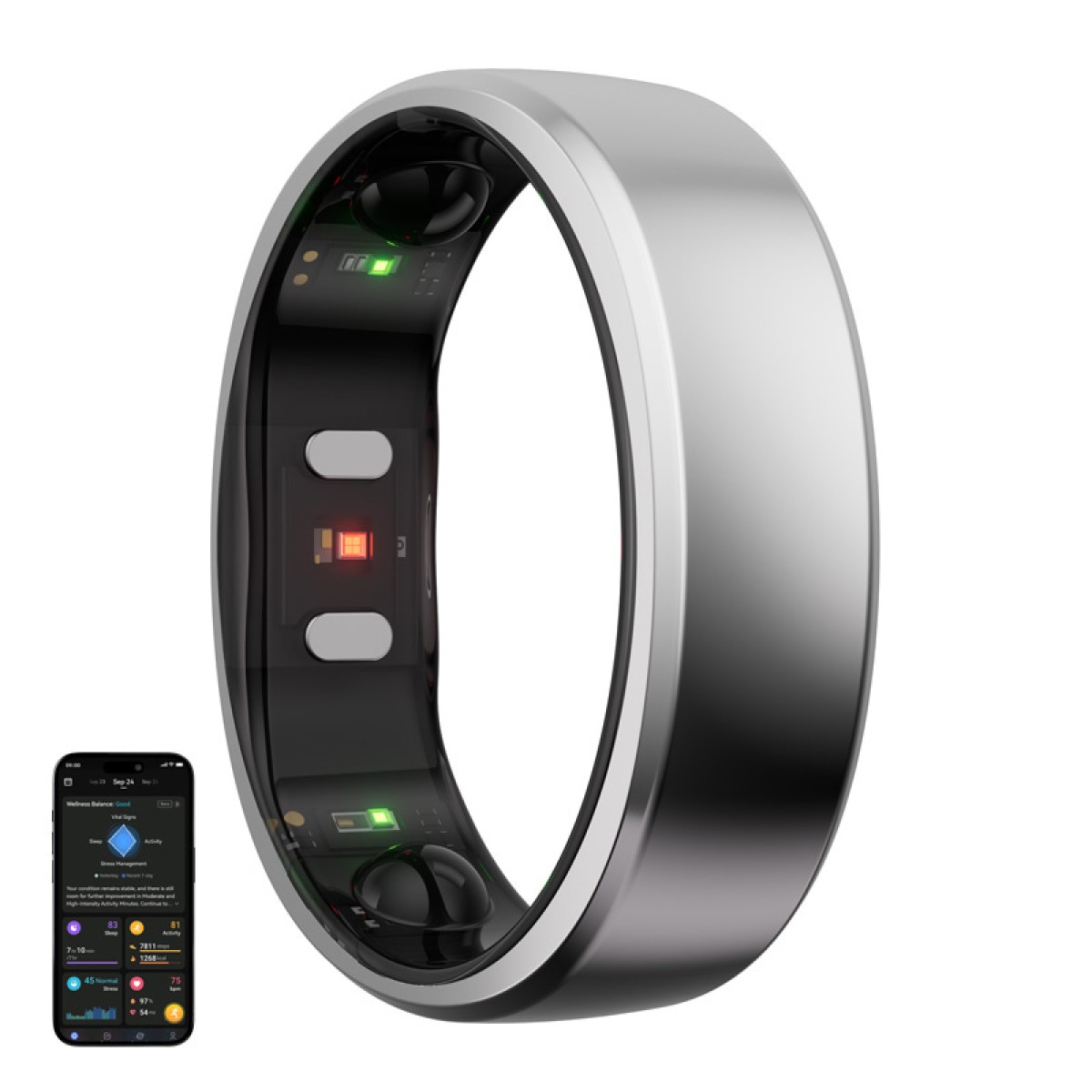 Smartring RingConn Gen 2 (μέγεθος 13, ασημί)
