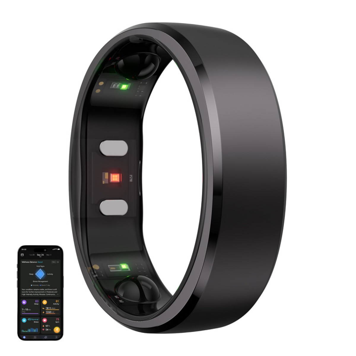 Smartring RingConn Gen 2 (μέγεθος 6, μαύρο)