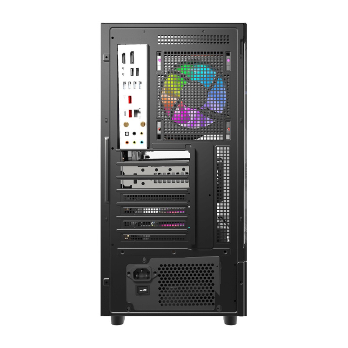 Θήκη υπολογιστή DarkFlash DS950V με οθόνη (μαύρη) + 6 ανεμιστήρες
