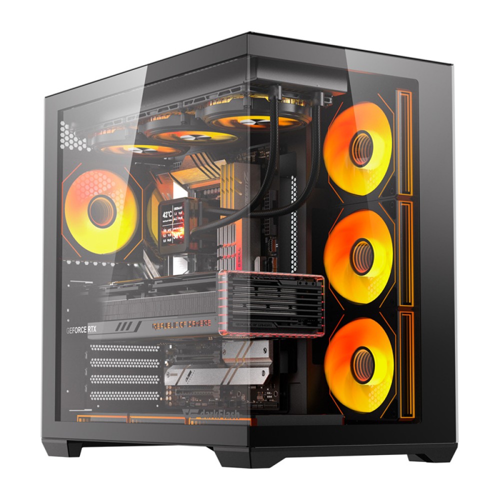 Θήκη υπολογιστή DarkFlash C280 (μαύρη) + 7 ανεμιστήρες