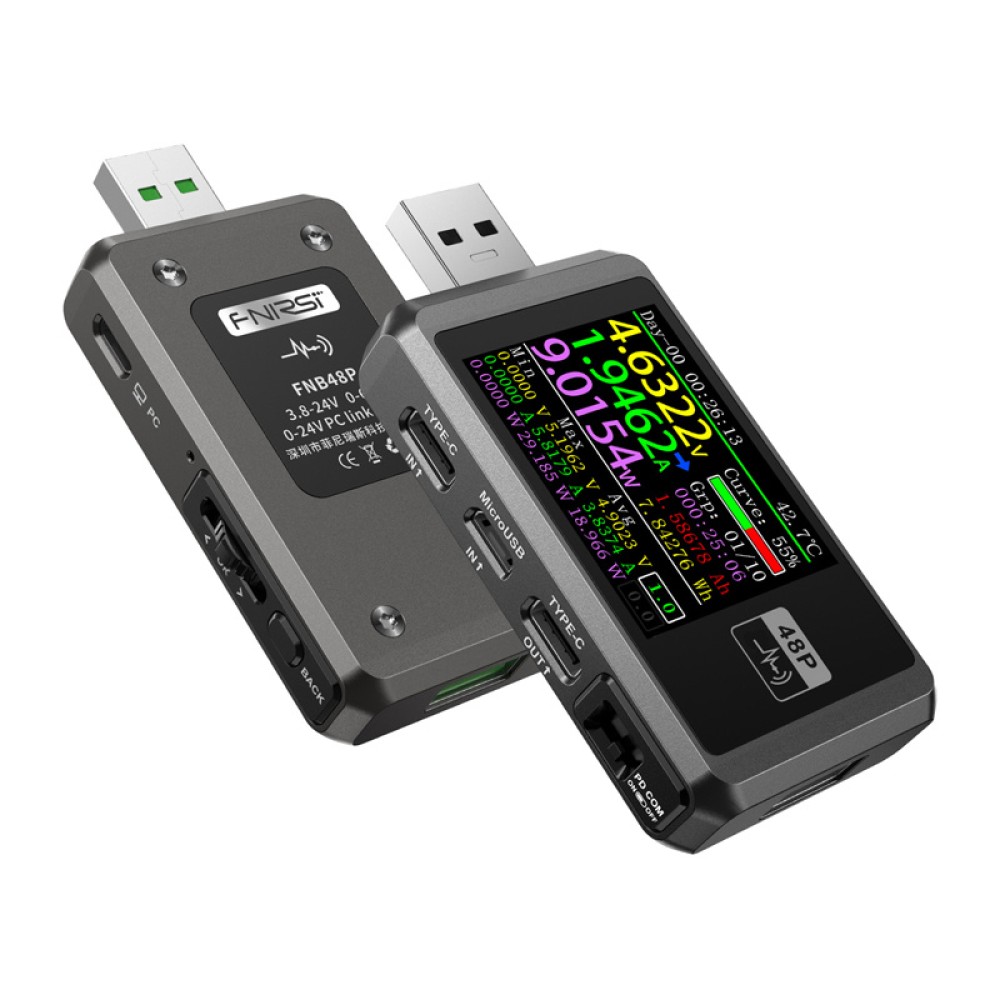 FNIRSI FNB48P USB Port Tester Μαύρο
