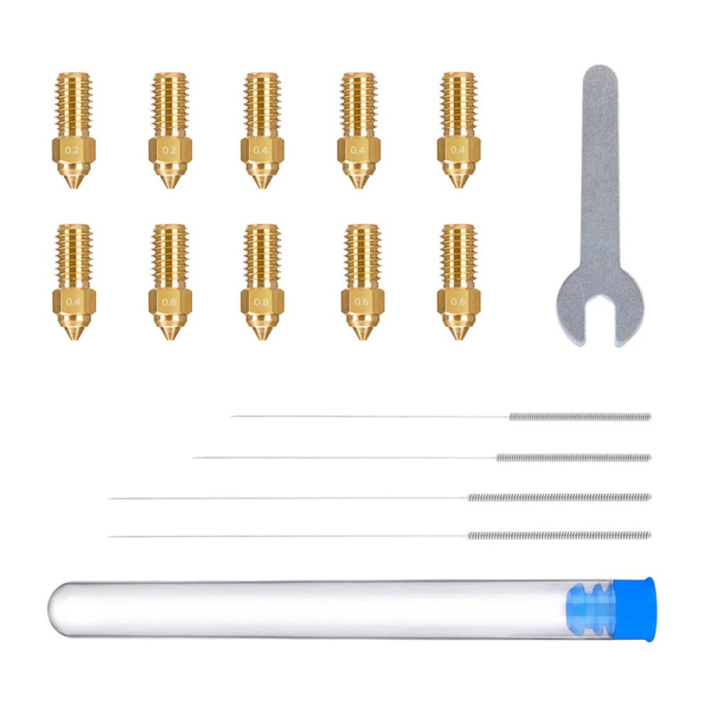 Σετ ακροφυσίων από ορείχαλκο για ELEGOO Neptune 4 / 4 Pro (0,2 mm x2, 0,4 mm x4, 0,6 mm x2, 0,8 mm x2)