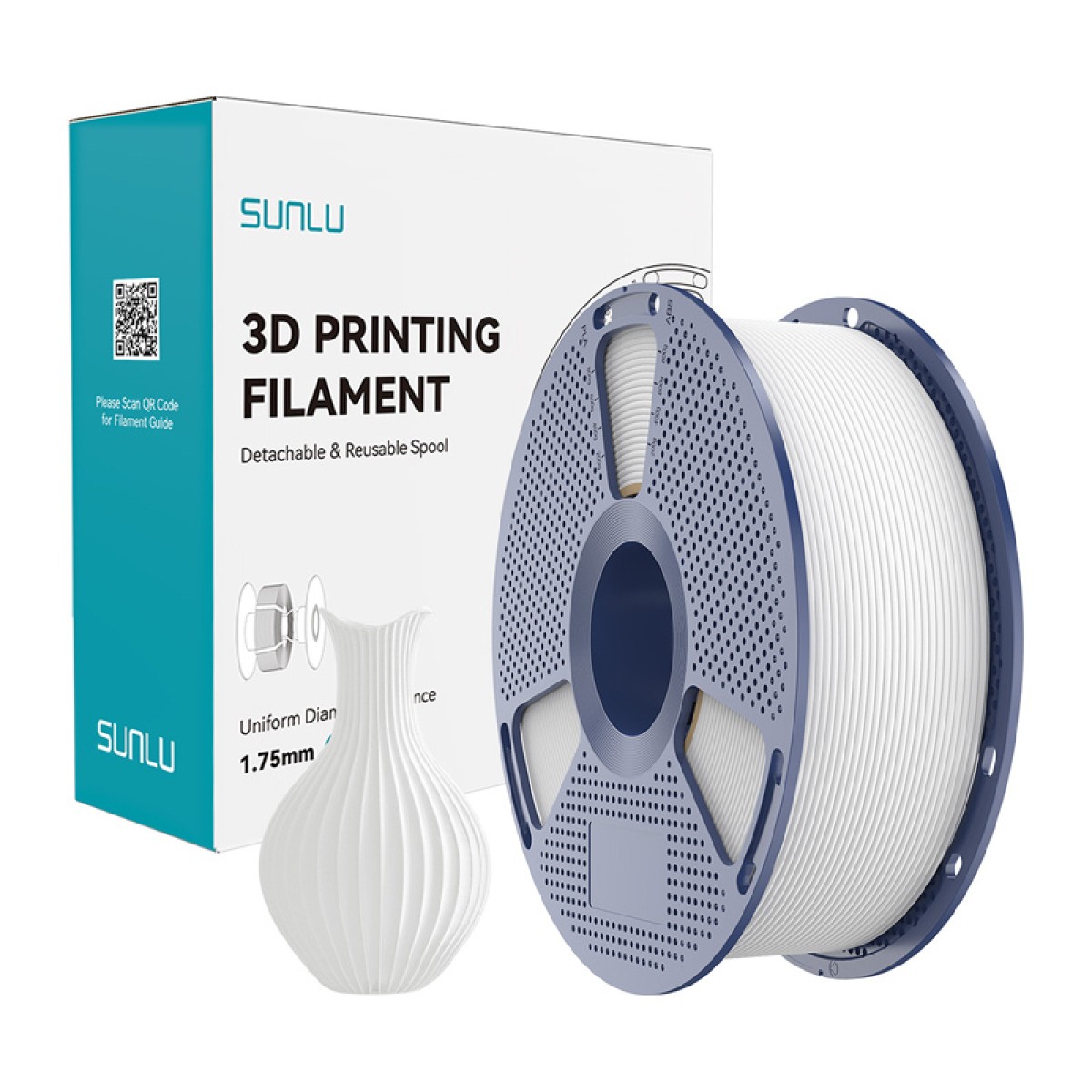 Νήμα PLA Classic White της Sunlu 1KG 1.75mm