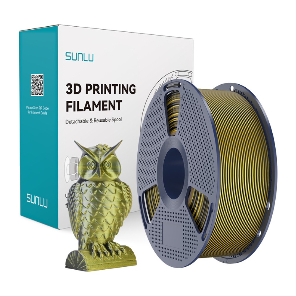 Νήμα Sunlu PLA+ Silk δύο χρωμάτων (μαύρο και χρυσό)