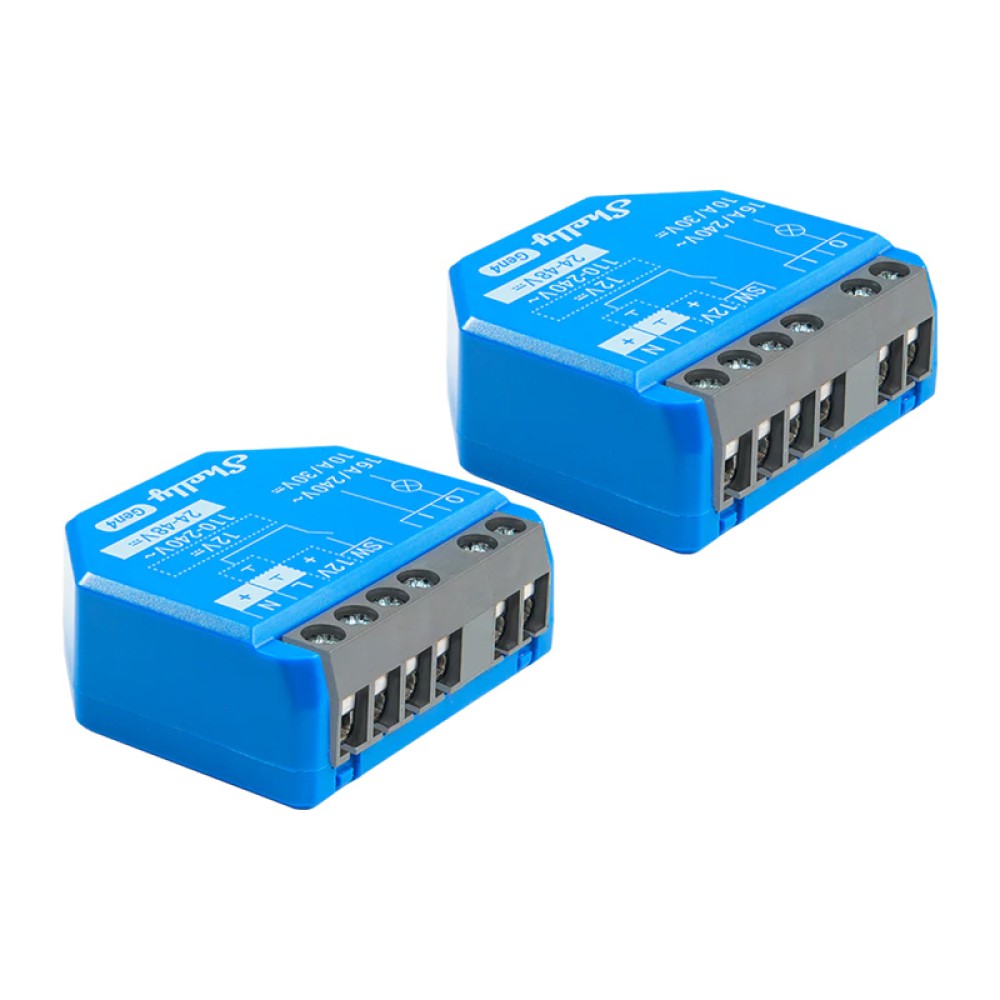 Σετ 2 ελεγκτών Shelly 1 Gen4 Zigbee/Matter