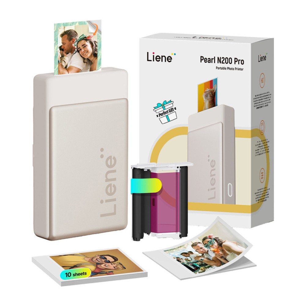 Φορητός εκτυπωτής φωτογραφιών Liene Pearl N200 Pro 2x3" (Χρυσός)