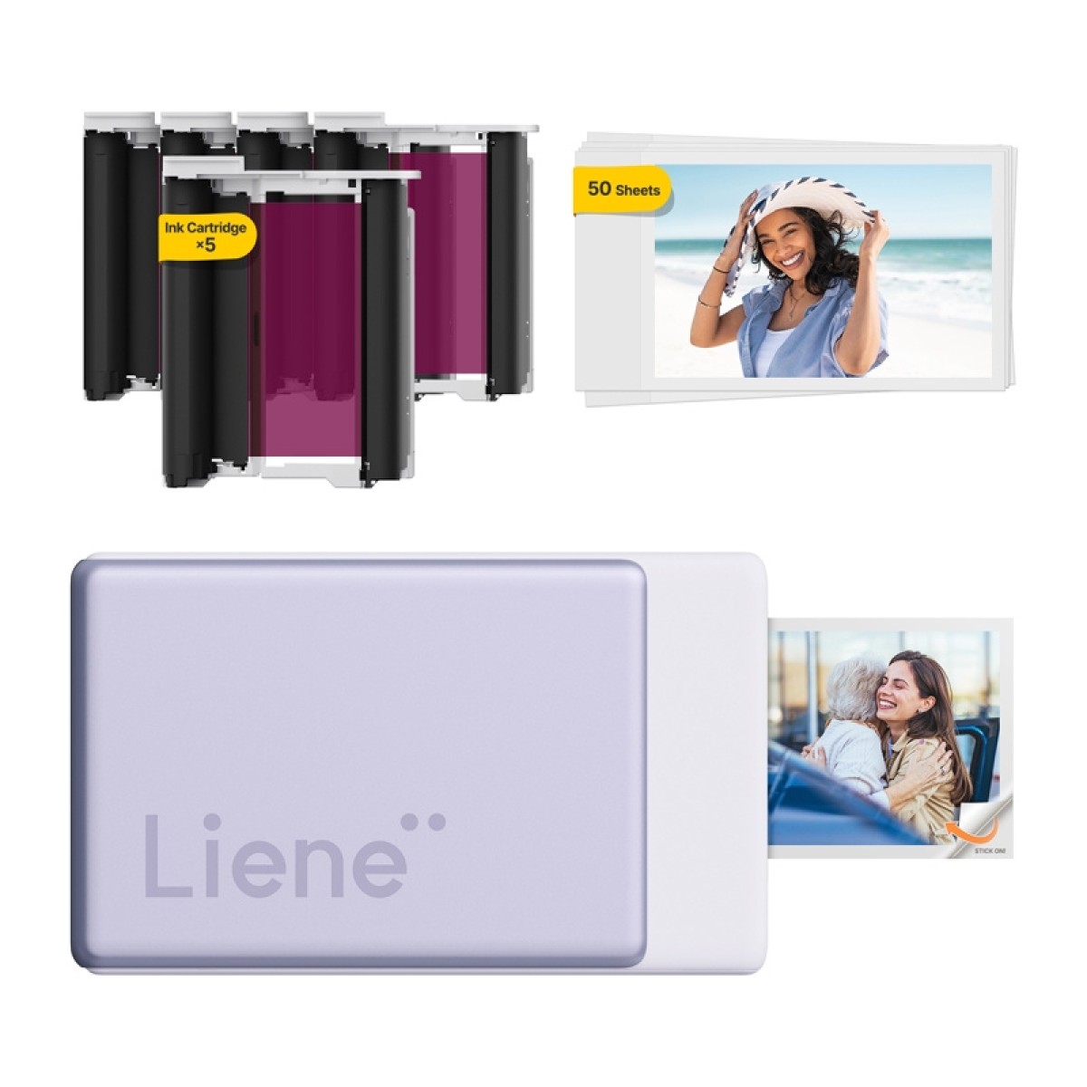 Φορητός εκτυπωτής φωτογραφιών LIENE Pearl N200 Pro 2x3" (Μωβ)