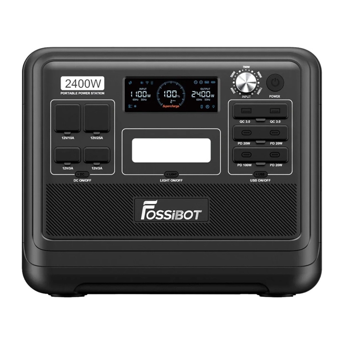 Σταθμός φόρτισης FOSSIBOT F2400 2400 W (Μαύρος)