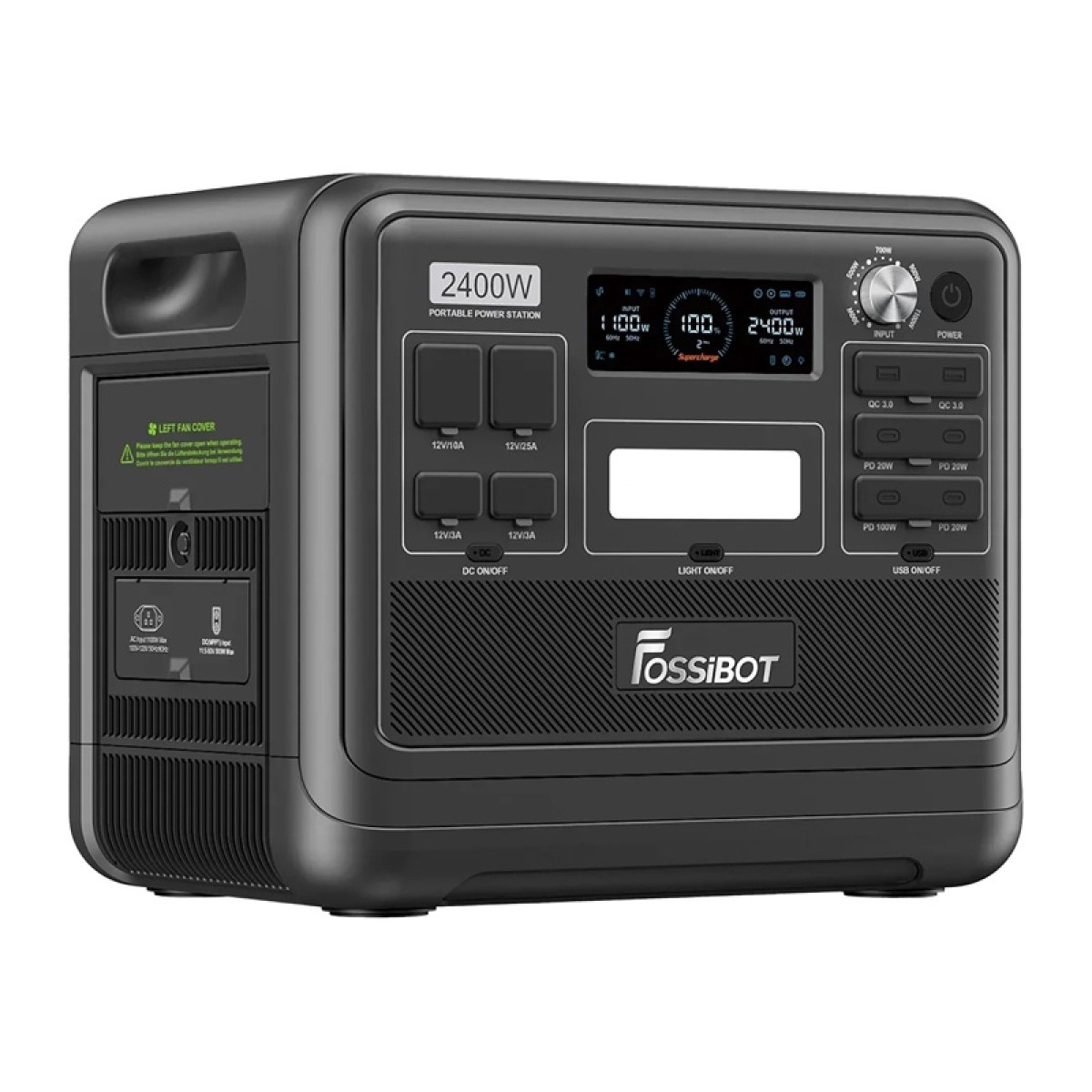 Σταθμός φόρτισης FOSSIBOT F2400 2400 W (Μαύρος)