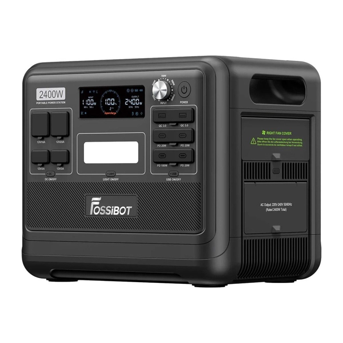 Σταθμός φόρτισης FOSSIBOT F2400 2400 W (Μαύρος)