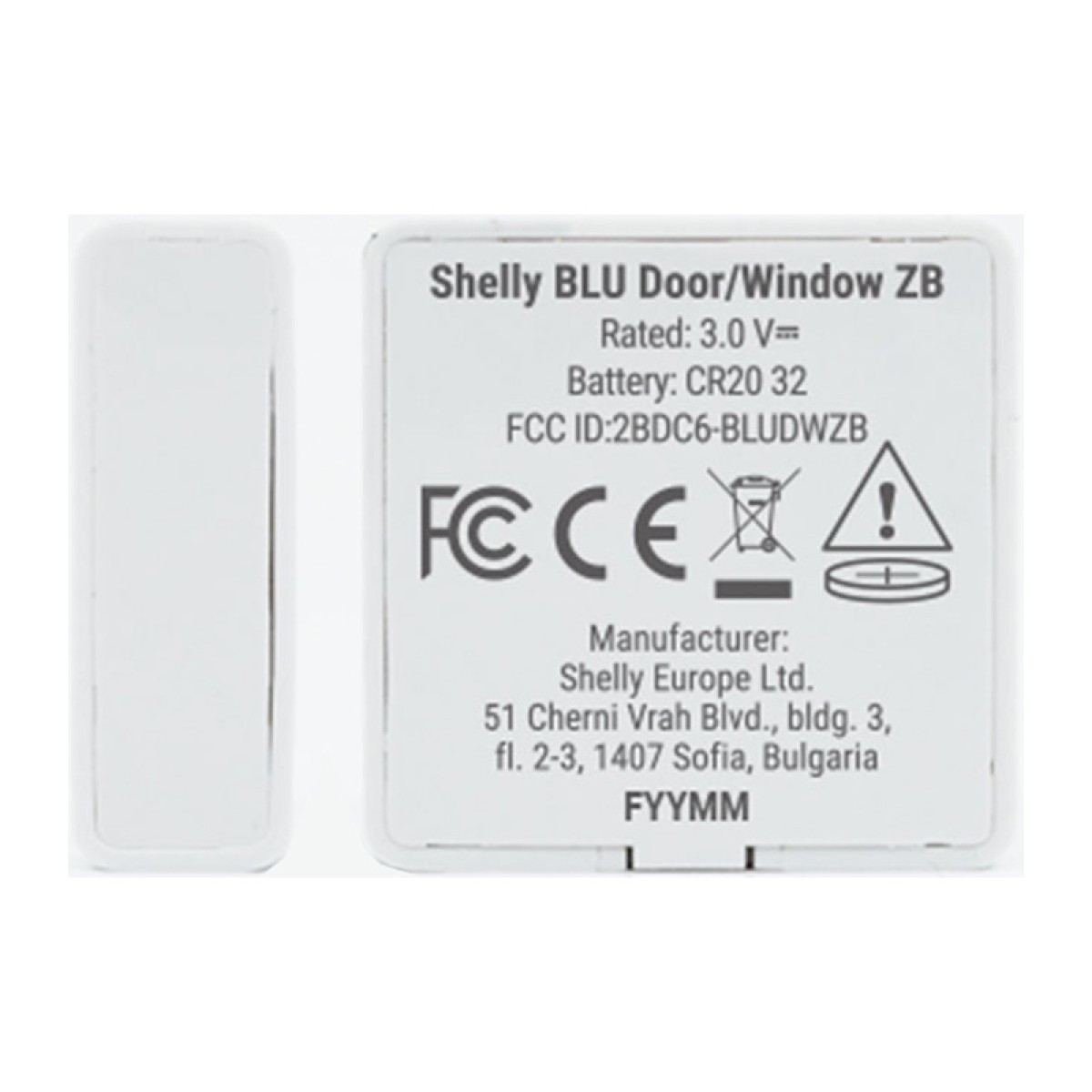 Shelly BLU Αισθητήρας πόρτας/παραθύρου ZB με Zigbee και Bluetooth