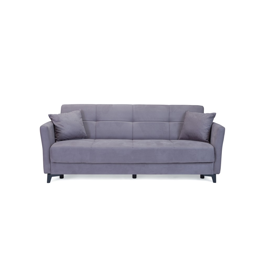 Kαναπές κρεβάτι LOR 3θέσιος ύφασμα γκρι-μπεζ 210x75x80
