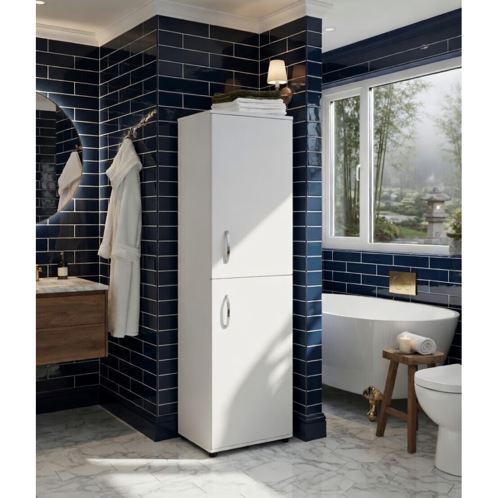 Ντουλάπι-στήλη "Kit" με 5 ράφια σε χρώμα λευκό 40x45x144