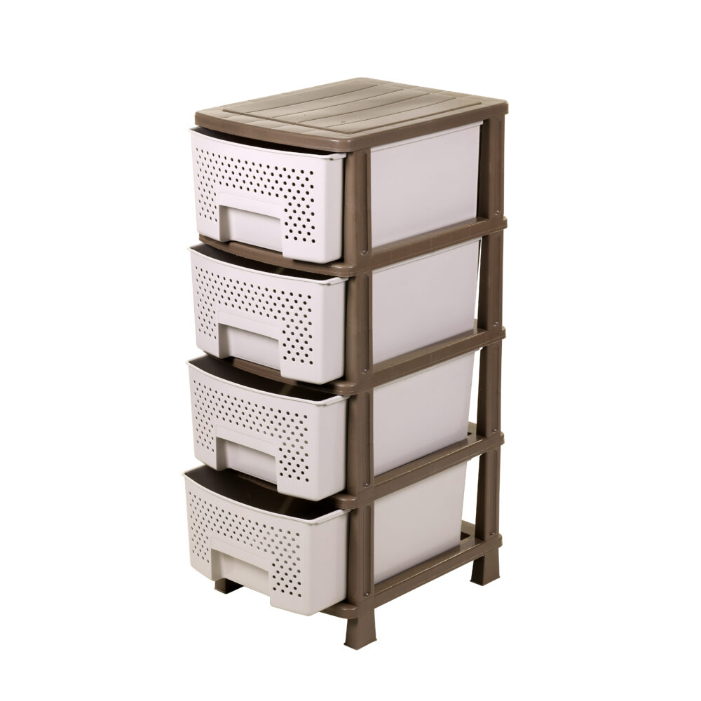 Συρταριέρα αποθήκευσης πλαστική "ΖΗΒΑ" σε χρώμα μπεζ 40x50x99