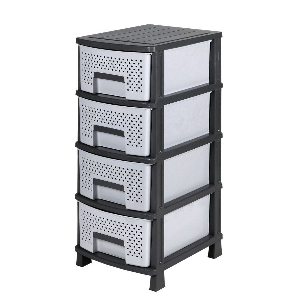 Συρταριέρα αποθήκευσης πλαστική "ΖΗΒΑ" σε χρώμα γκρι 40x50x99