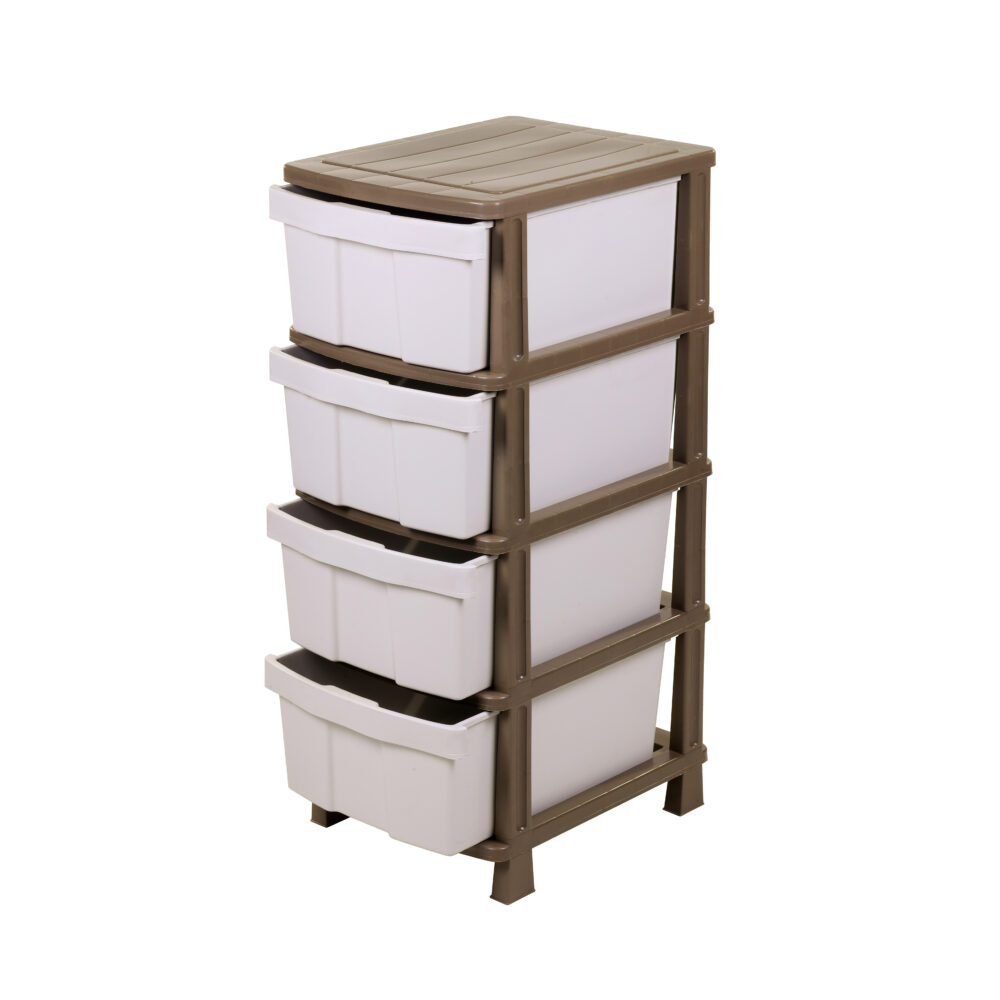 Συρταριέρα αποθήκευσης πλαστική "ΖΗΒΑ" σε χρώμα μπεζ 40x50x99