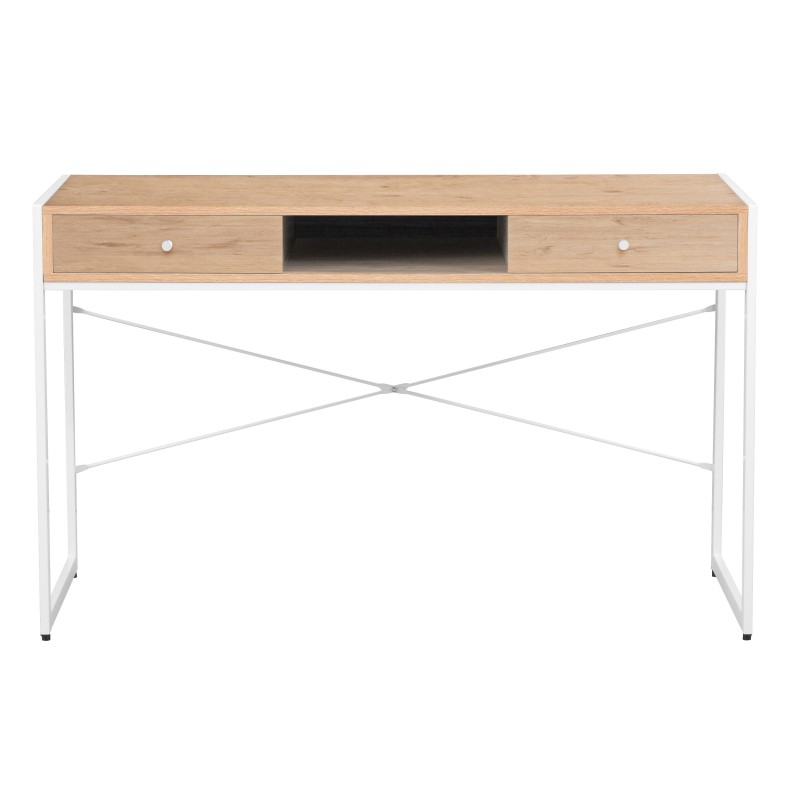 Γραφείο-κονσόλα με 2 συρτάρια Navona sonoma-λευκό 123x48x76