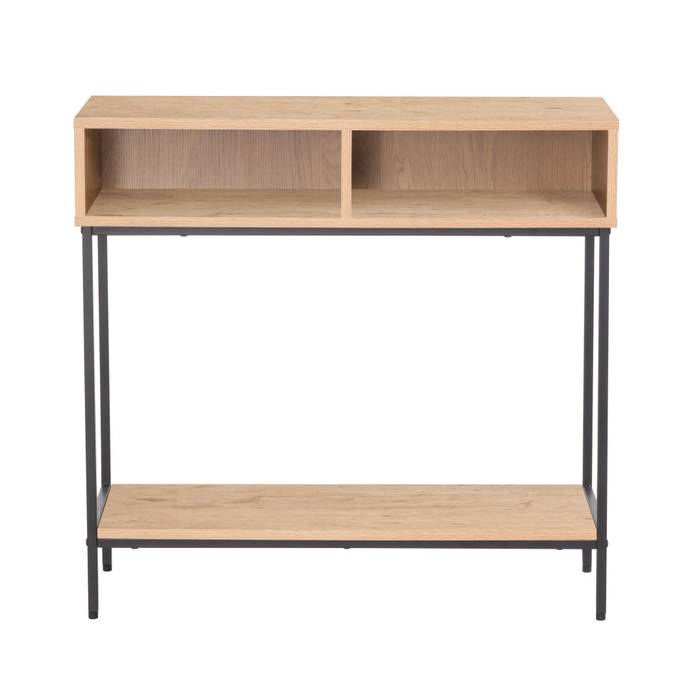Κονσόλα "Iso" με 2 ράφια sonoma-μαυρο 80x28x76,5εκ