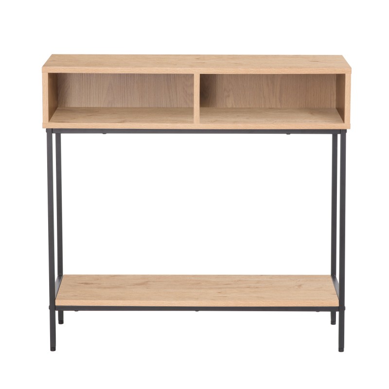 Κονσόλα "Iso" με 2 ράφια sonoma-μαυρο 80x28x76,5εκ