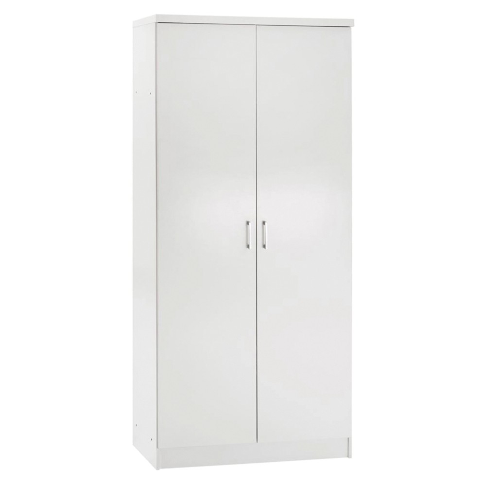 Ντουλάπα ρούχων δίφυλλη REAL χρώμα λευκό 80x42.5x180.5