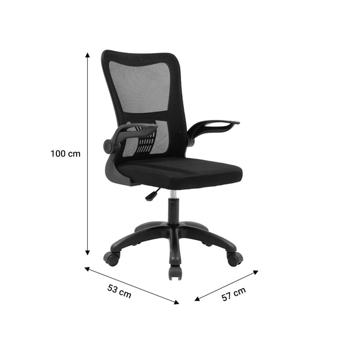 Καρέκλα γραφείου εργασίας LISE mesh μαύρο 57x53x90/100