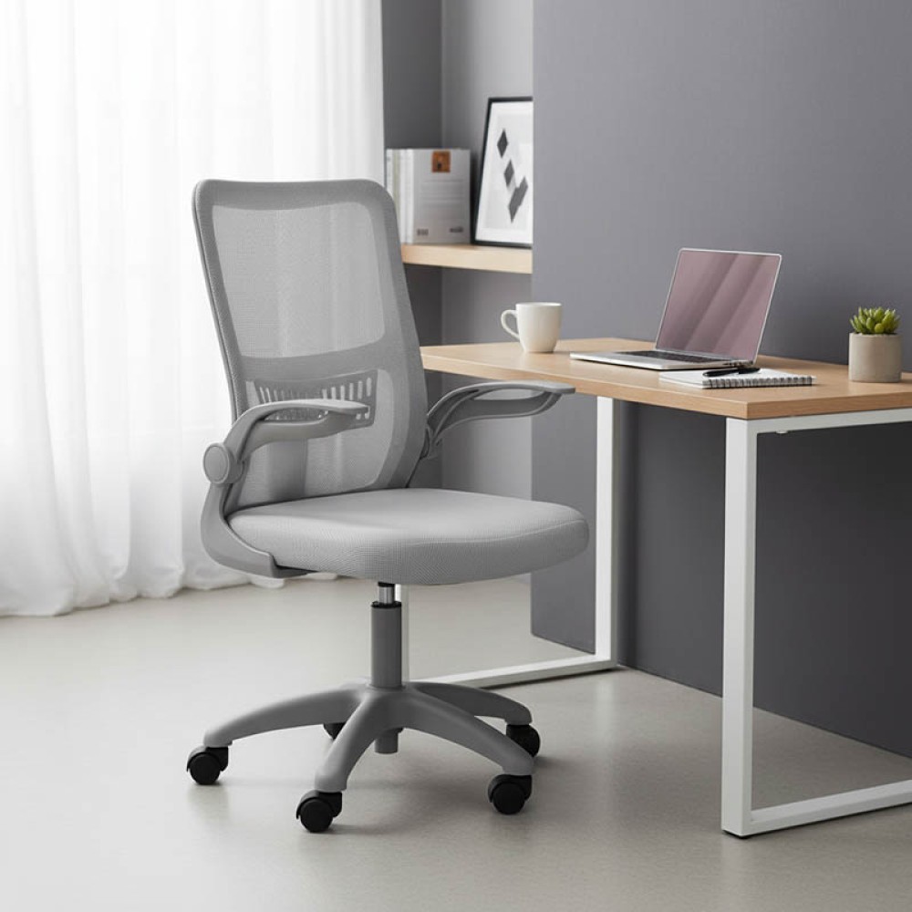 Καρέκλα γραφείου εργασίας LISE mesh γκρι 57x53x90/100