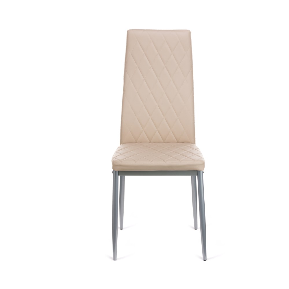 Καρέκλα Viva μέταλλο-PU cappucino-γκρι πόδι 42x48x98