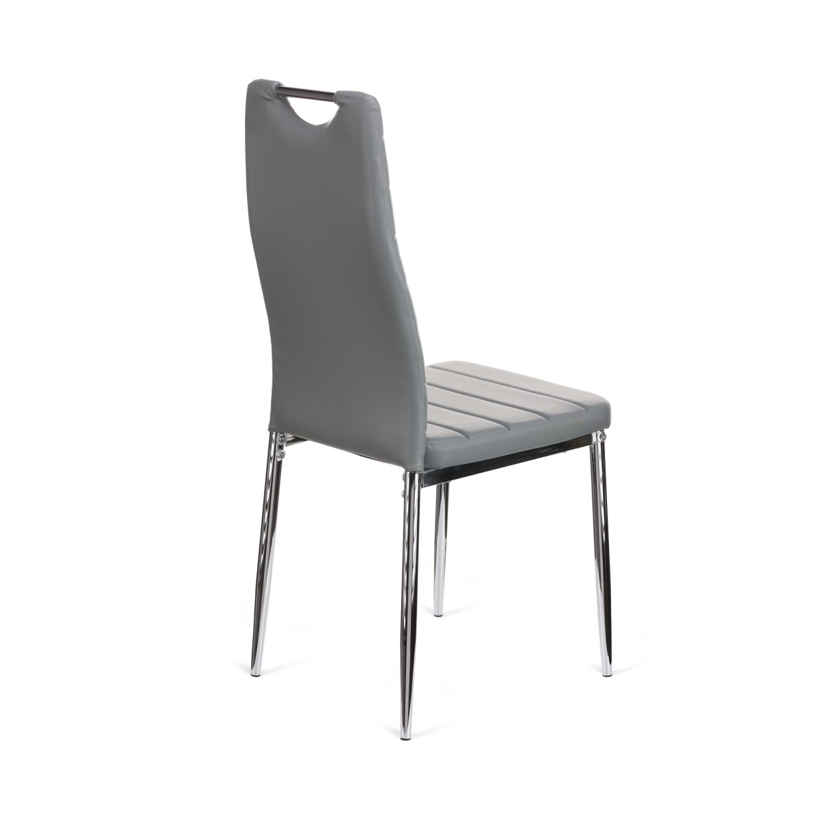 Καρέκλα Tonia PU γκρι-πόδι χρωμίου 52x43x96