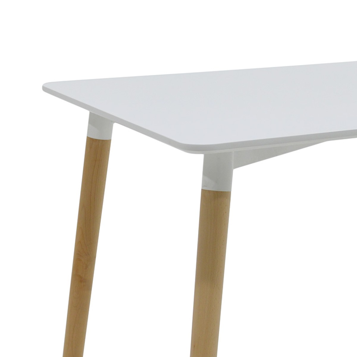 Τραπέζι Snow MDF λευκό-πόδια φυσικό 120x70x76εκ