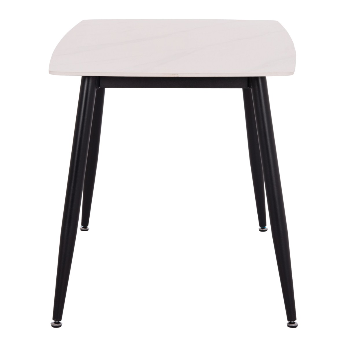 Τραπέζι Rav λευκό μαρμάρου sintered stone-μαύρο μέταλλο 120x70x75