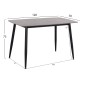 Τραπέζι Rav γκρι μαρμάρου sintered stone-μαύρο μέταλλο 120x70x75