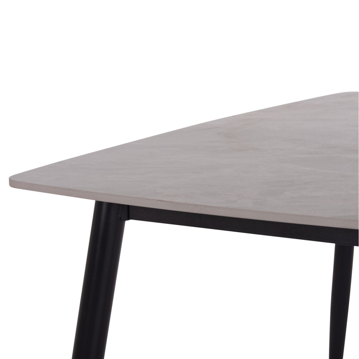 Τραπέζι Rav γκρι μαρμάρου sintered stone-μαύρο μέταλλο 120x70x75