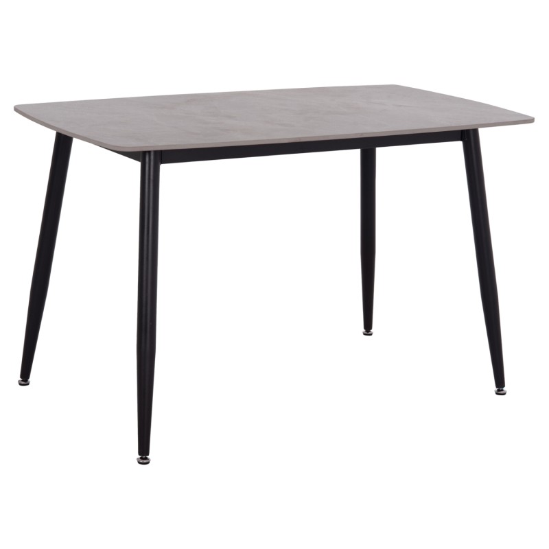 Τραπέζι Rav γκρι μαρμάρου sintered stone-μαύρο μέταλλο 120x70x75