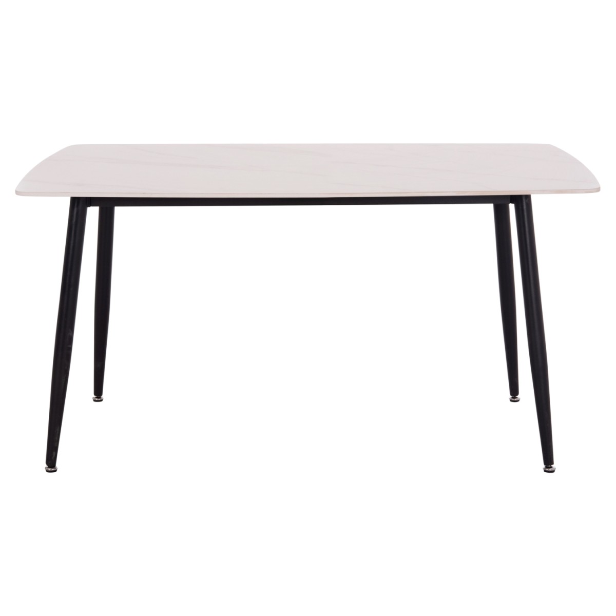 Τραπέζι Rav λευκό μαρμάρου sintered stone-μαύρο μέταλλο 140x80x75