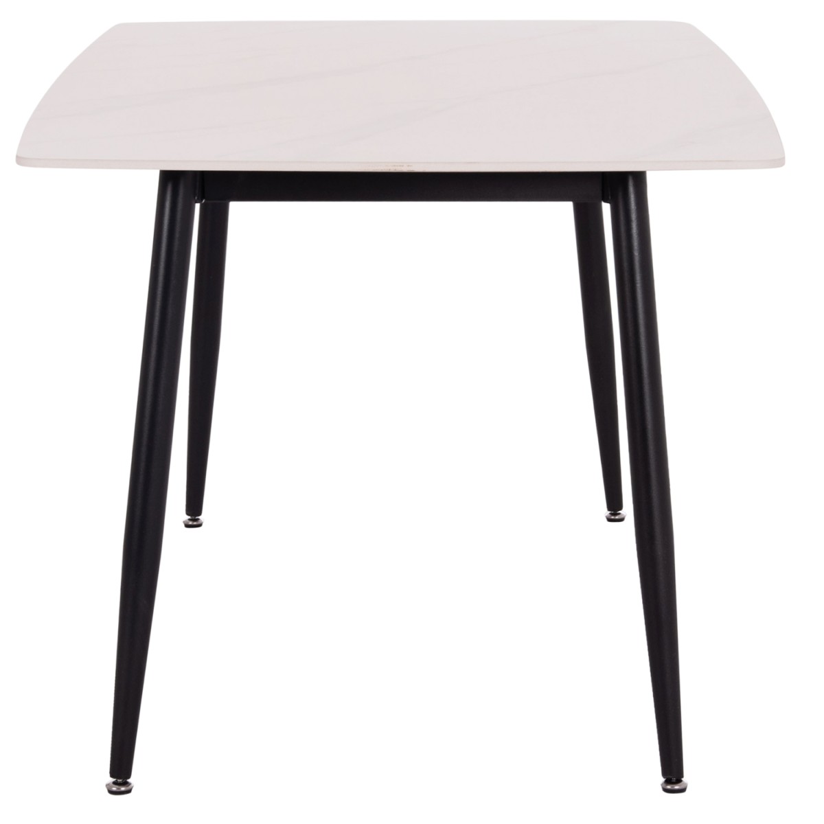 Τραπέζι Rav λευκό μαρμάρου sintered stone-μαύρο μέταλλο 140x80x75