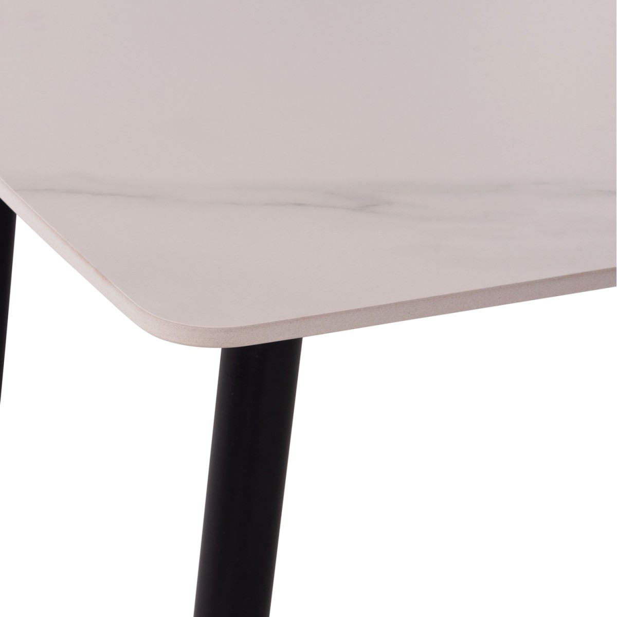 Τραπέζι Rav λευκό μαρμάρου sintered stone-μαύρο μέταλλο 140x80x75