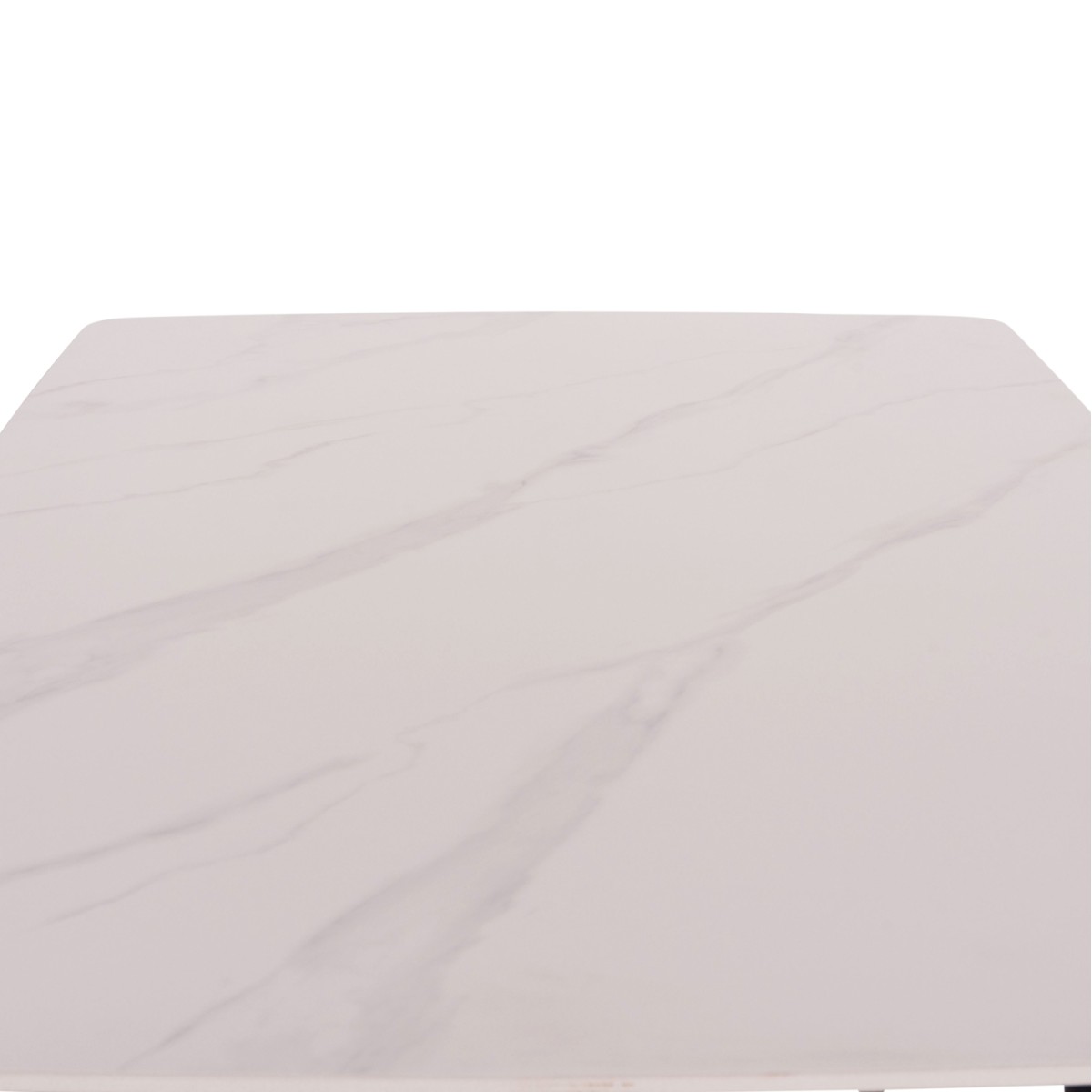 Τραπέζι Rav λευκό μαρμάρου sintered stone-μαύρο μέταλλο 140x80x75