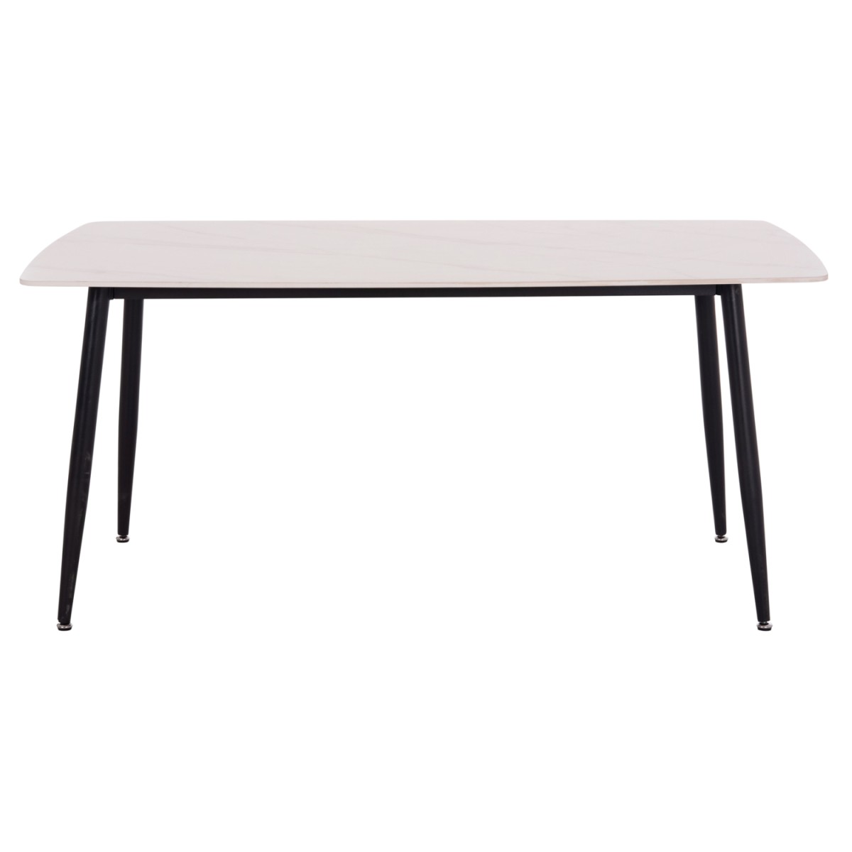 Τραπέζι Rav λευκό μαρμάρου sintered stone-μαύρο μέταλλο 160x90x75