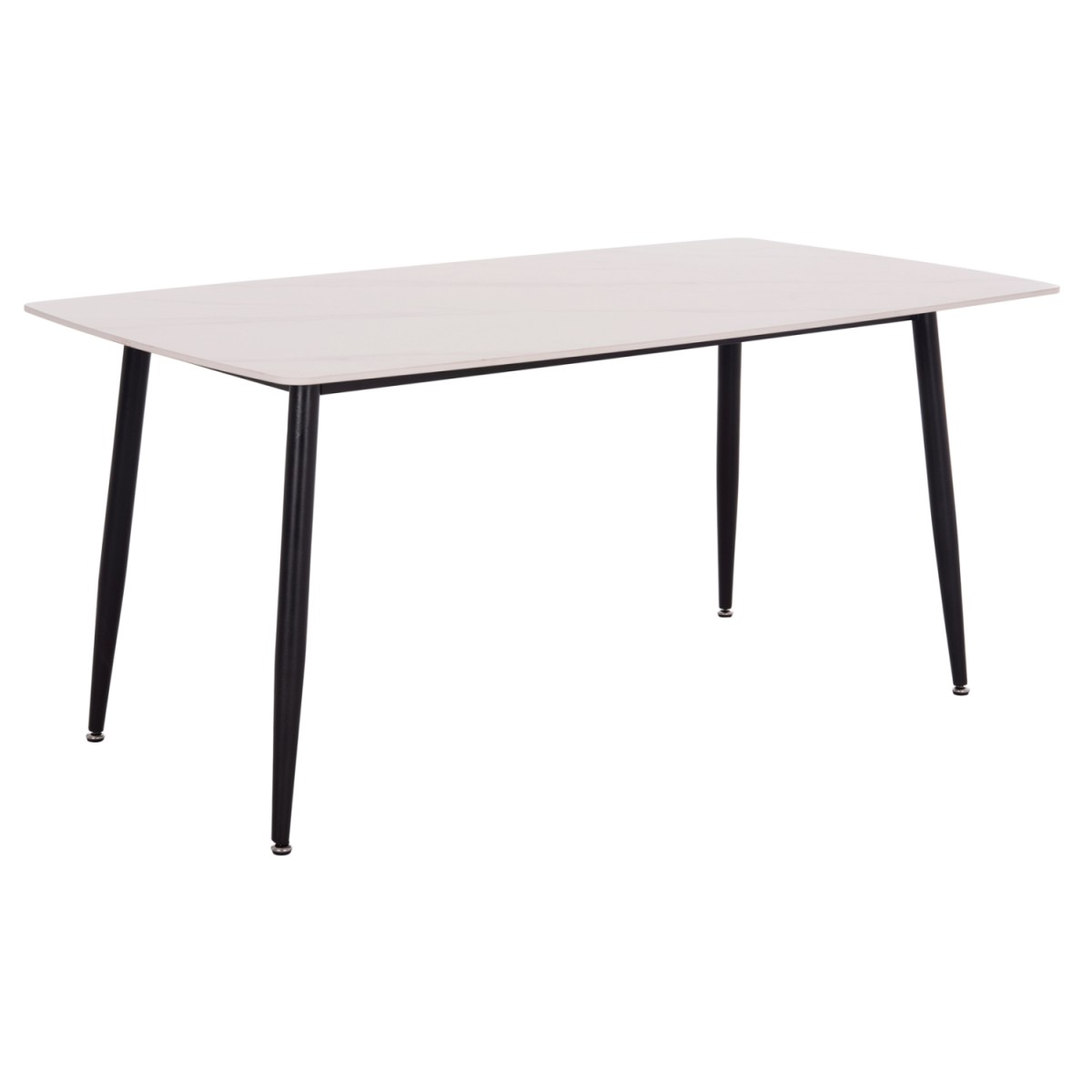 Τραπέζι Rav λευκό μαρμάρου sintered stone-μαύρο μέταλλο 160x90x75