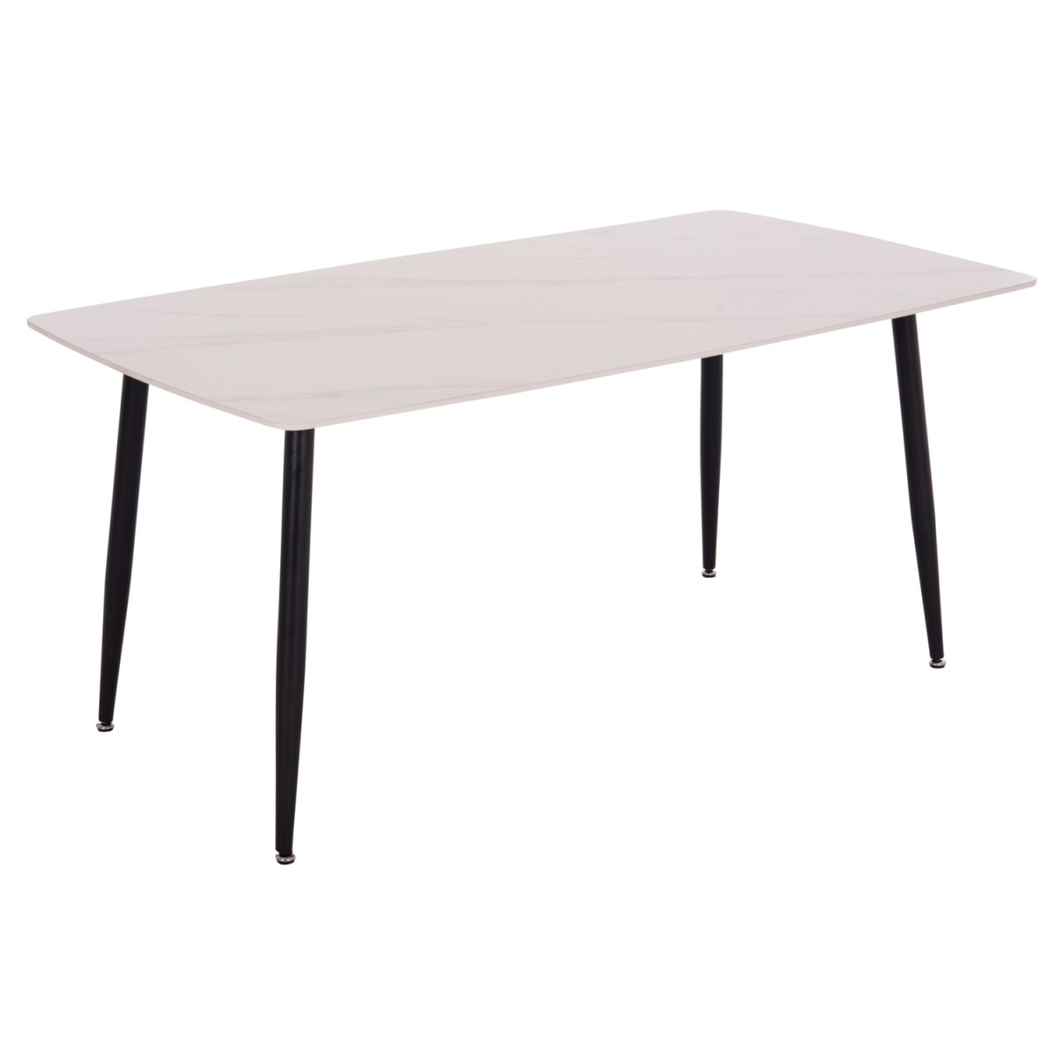 Τραπέζι Rav λευκό μαρμάρου sintered stone-μαύρο μέταλλο 160x90x75