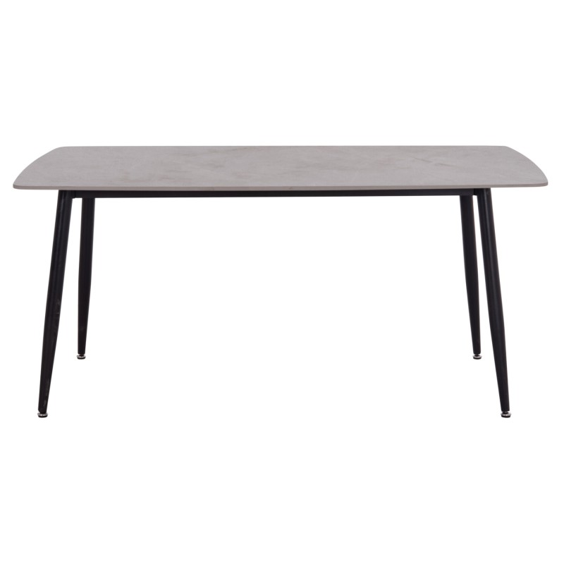 Τραπέζι Rav γκρι μαρμάρου sintered stone-μαύρο μέταλλο 160x90x75