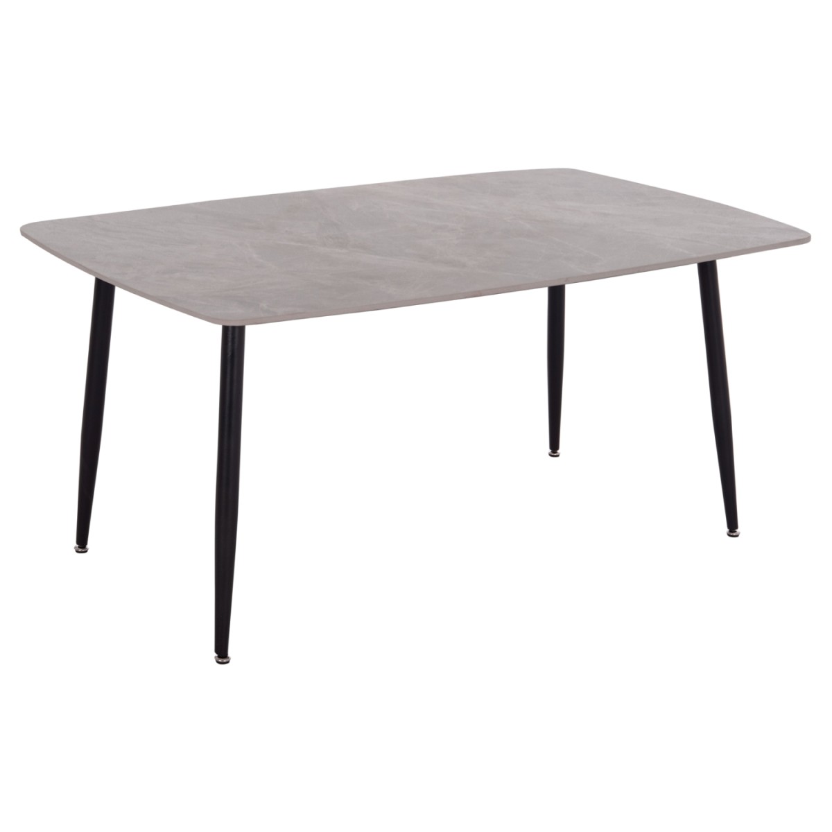 Τραπέζι Rav γκρι μαρμάρου sintered stone-μαύρο μέταλλο 160x90x75