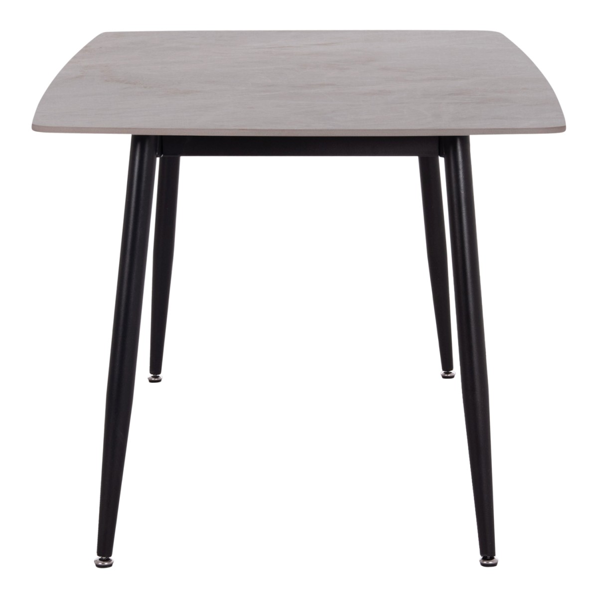 Τραπέζι Rav γκρι μαρμάρου sintered stone-μαύρο μέταλλο 160x90x75