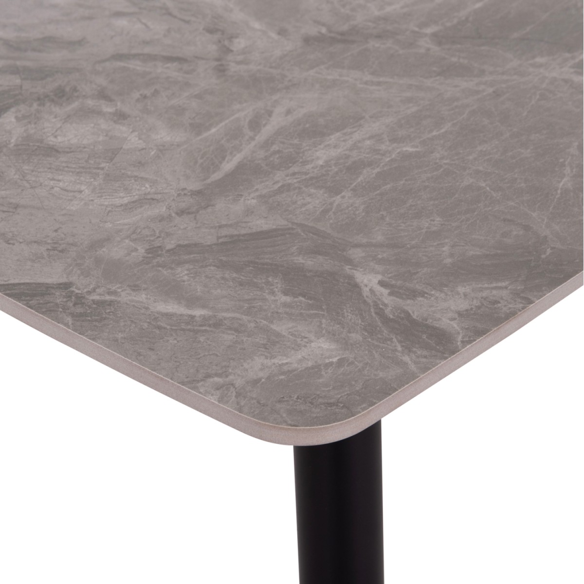 Τραπέζι Rav γκρι μαρμάρου sintered stone-μαύρο μέταλλο 160x90x75