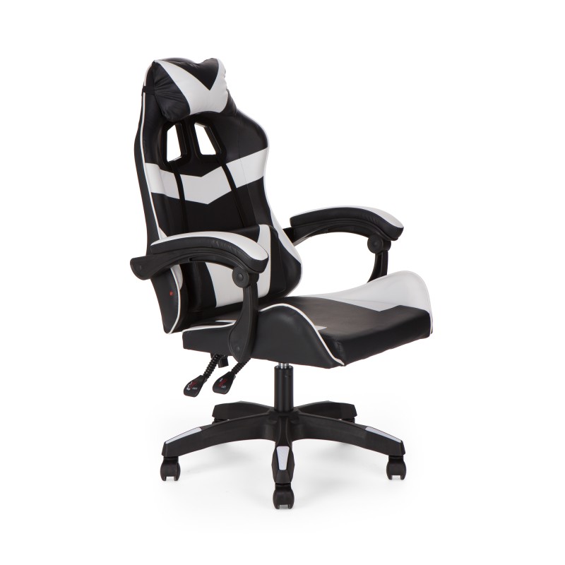 Καρέκλα γραφείου gaming William PU μαύρο-λευκό 60x59x108/118